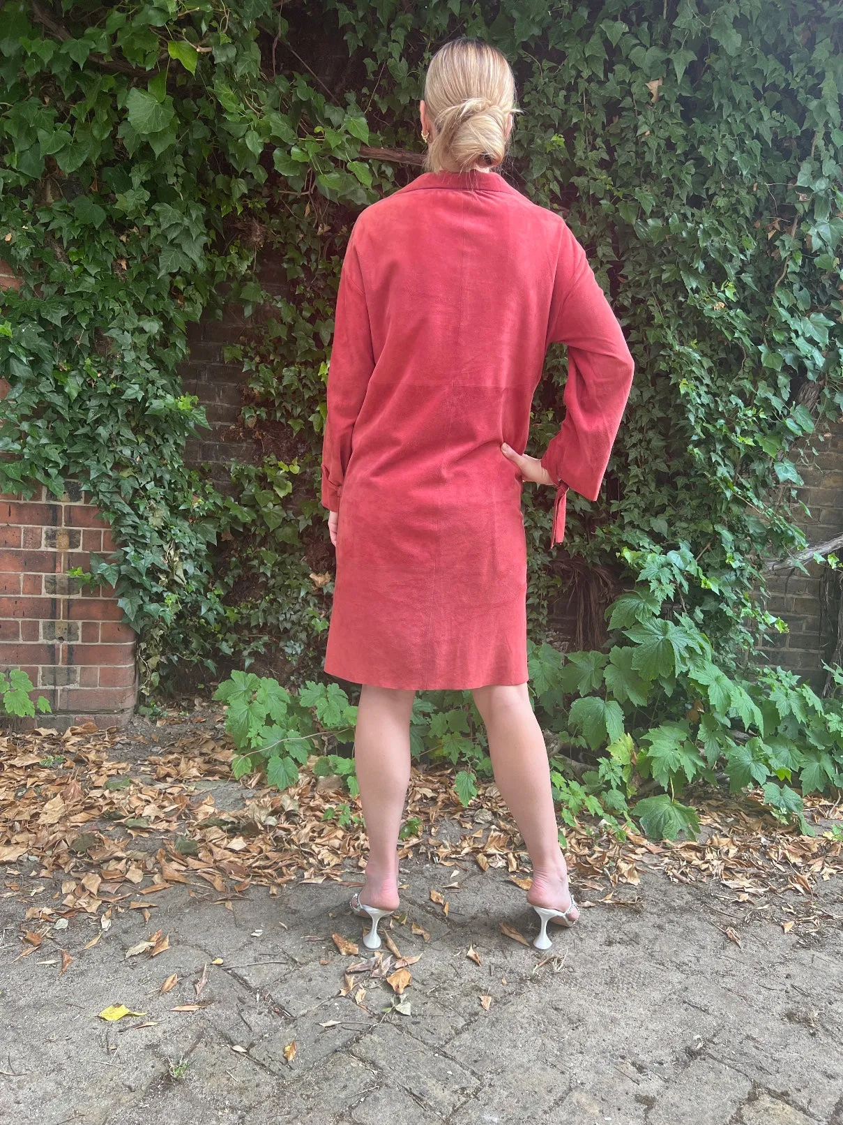 1970s Chloé by Karl Lagerfeld Terracotta Suede Tunic Dress