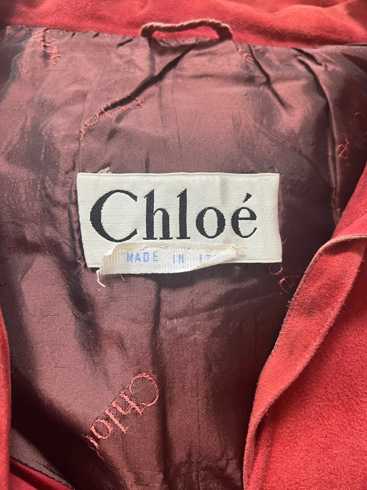 1970s Chloé by Karl Lagerfeld Terracotta Suede Tunic Dress