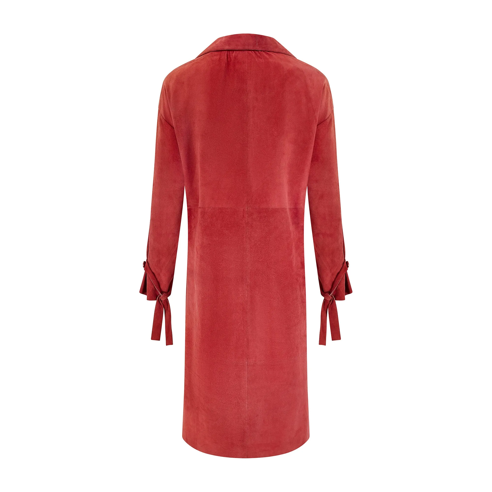 1970s Chloé by Karl Lagerfeld Terracotta Suede Tunic Dress