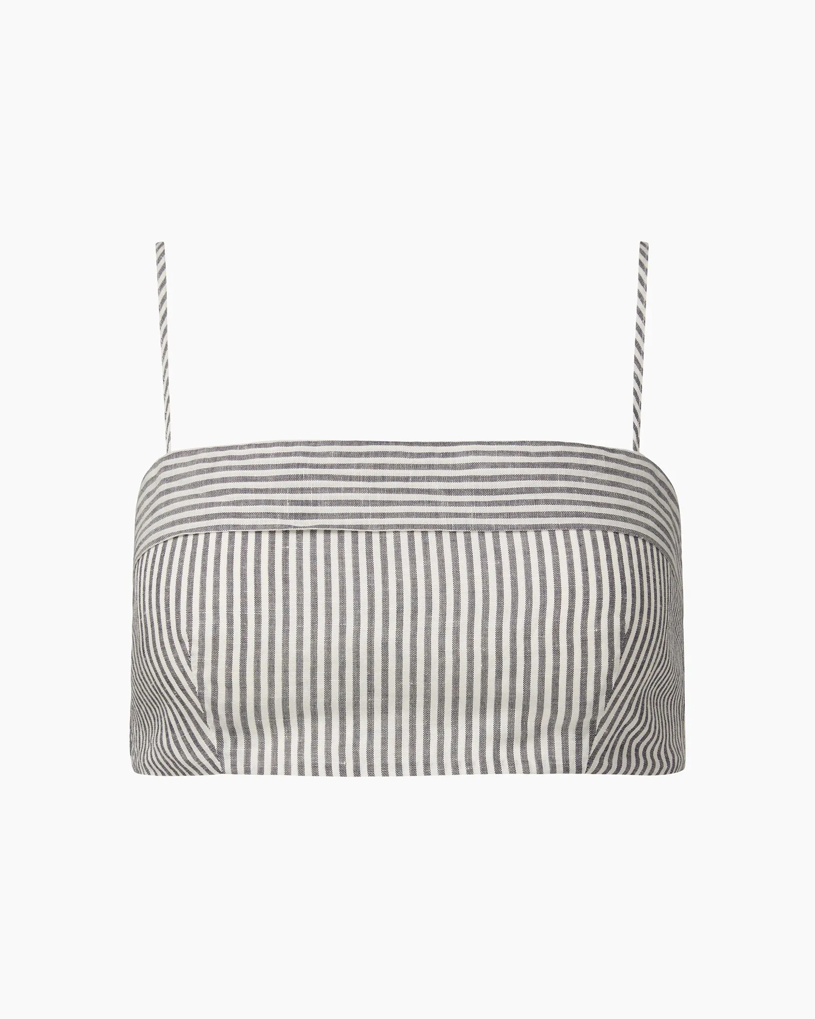 Air Linen Foldover Cropped Top
