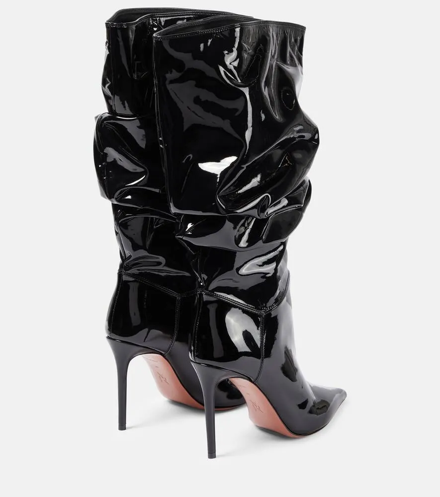 Amina Muaddi Jahleel 95 latex ankle boots