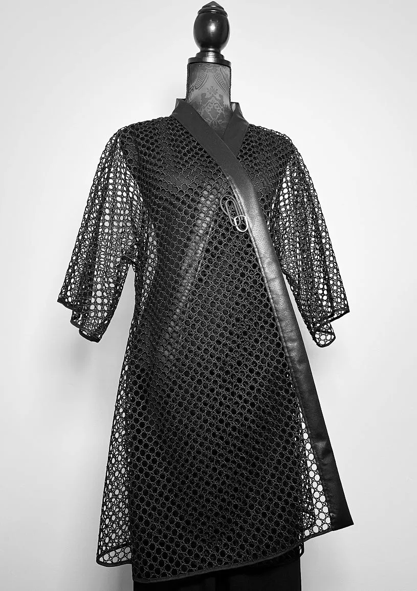 Audrey Swing Coat - One Of A Kind - Luxe black mesh