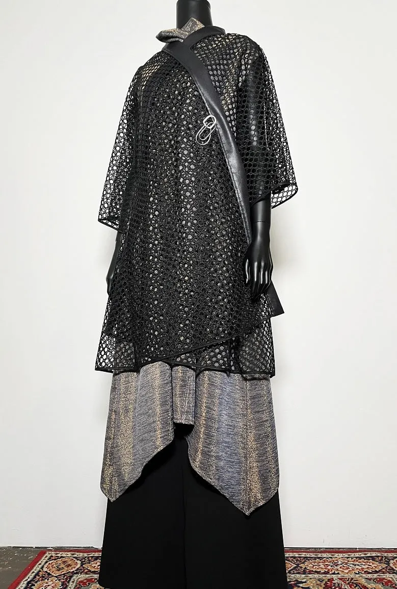 Audrey Swing Coat - One Of A Kind - Luxe black mesh