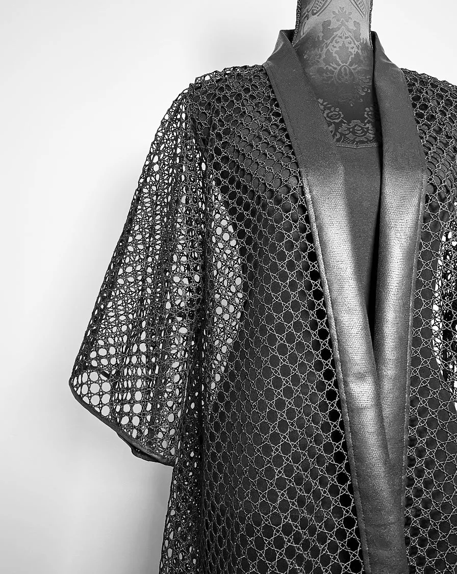 Audrey Swing Coat - One Of A Kind - Luxe black mesh