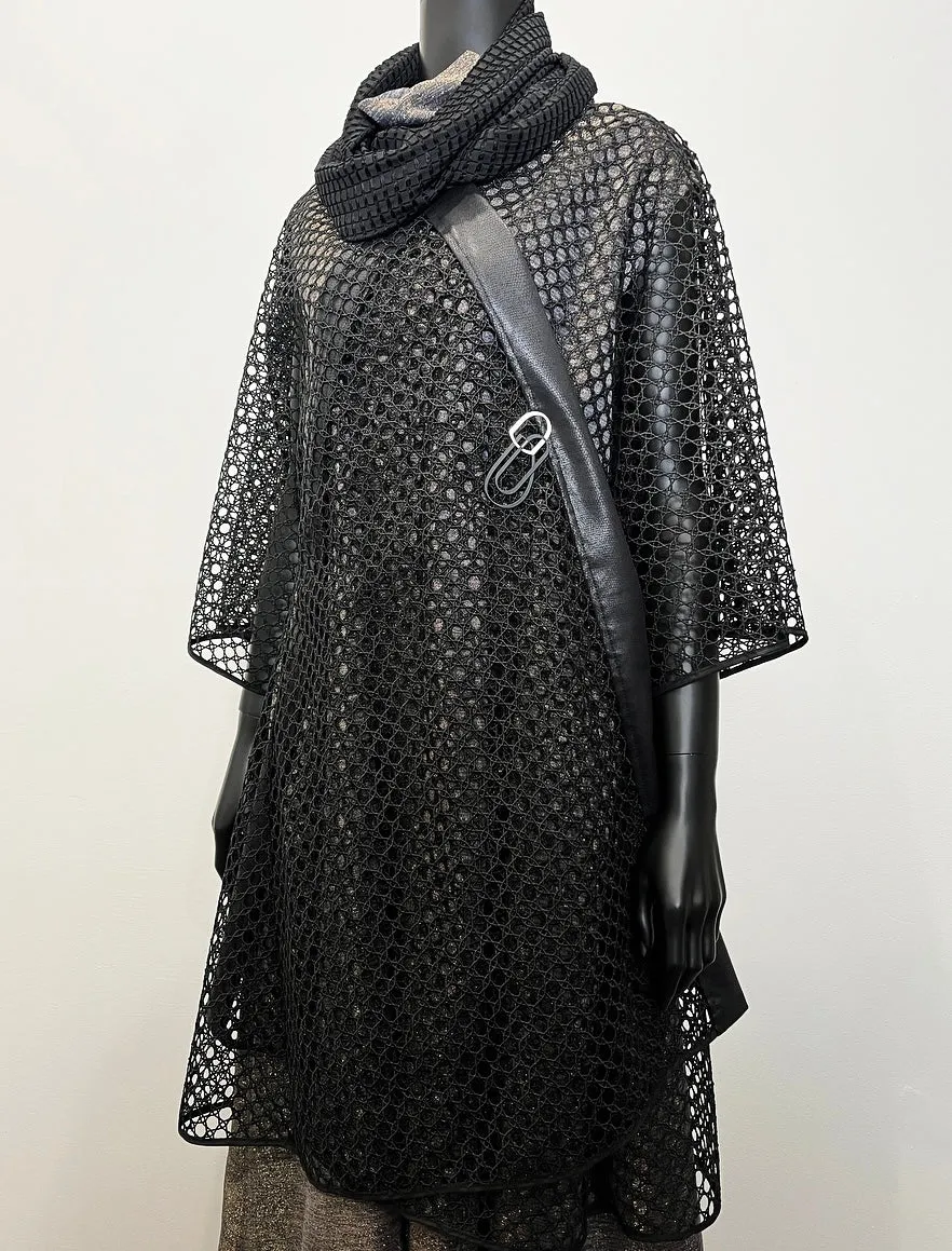 Audrey Swing Coat - One Of A Kind - Luxe black mesh