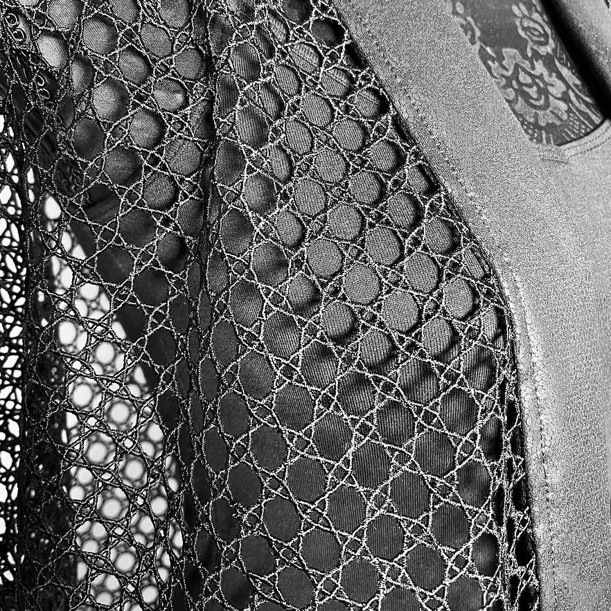 Audrey Swing Coat - One Of A Kind - Luxe black mesh