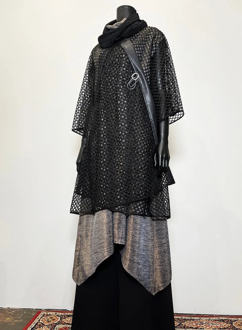 Audrey Swing Coat - One Of A Kind - Luxe black mesh