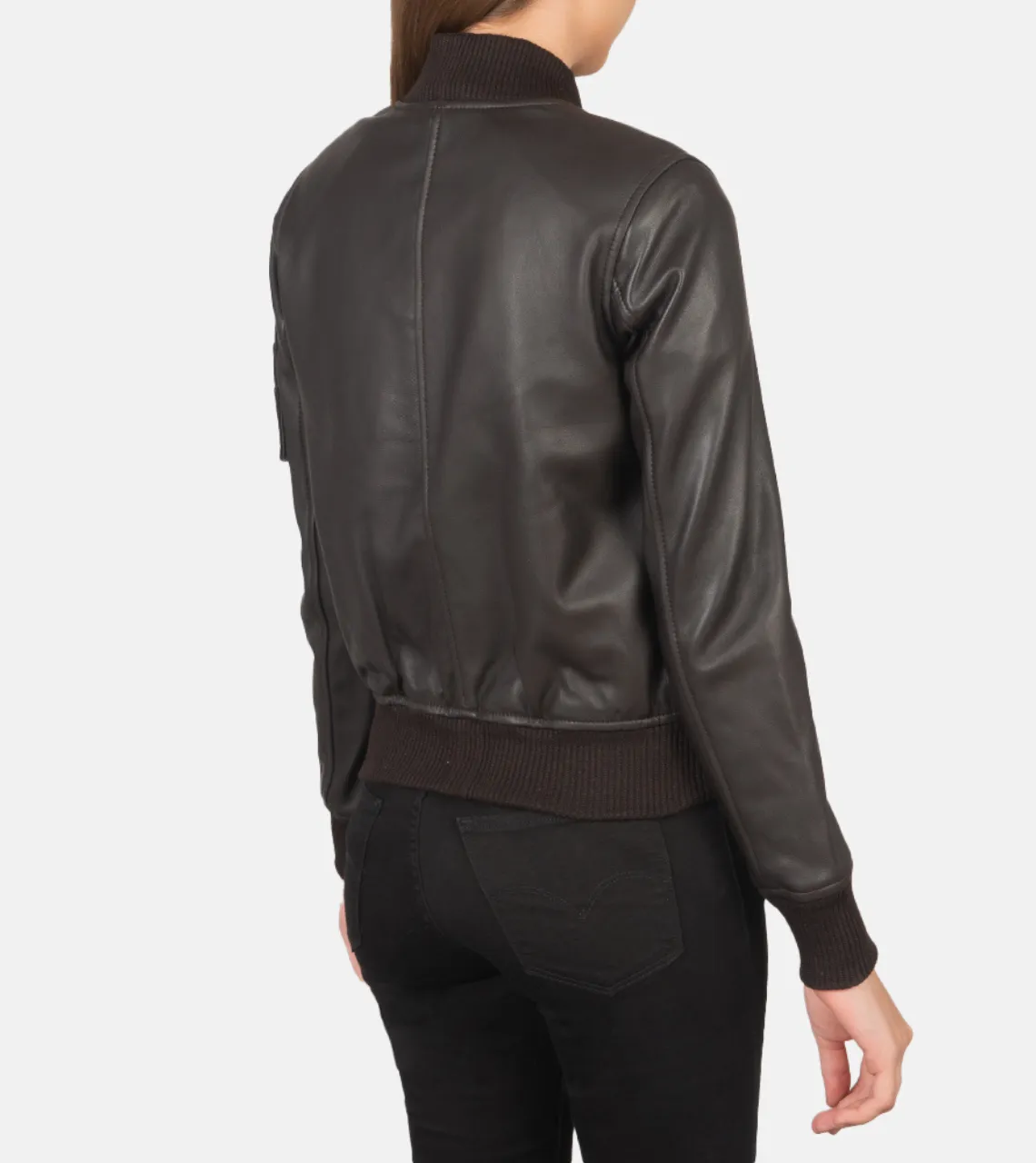 Ava Johns Women's Leather Bomber Jacket