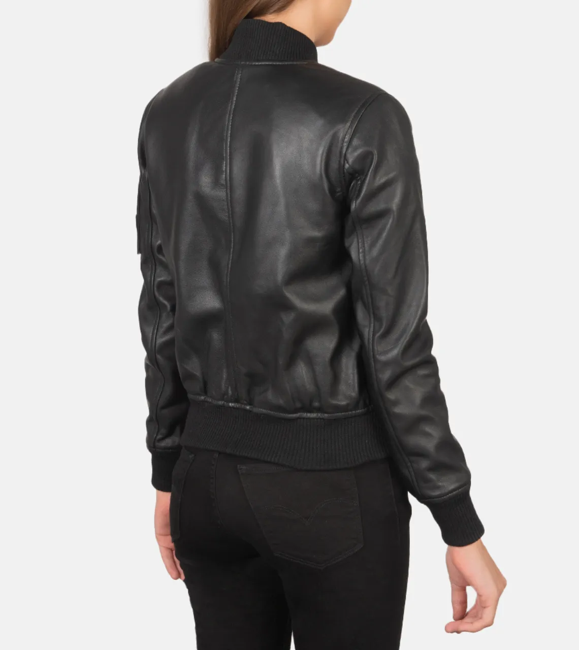 Ava Johns Women's Leather Bomber Jacket