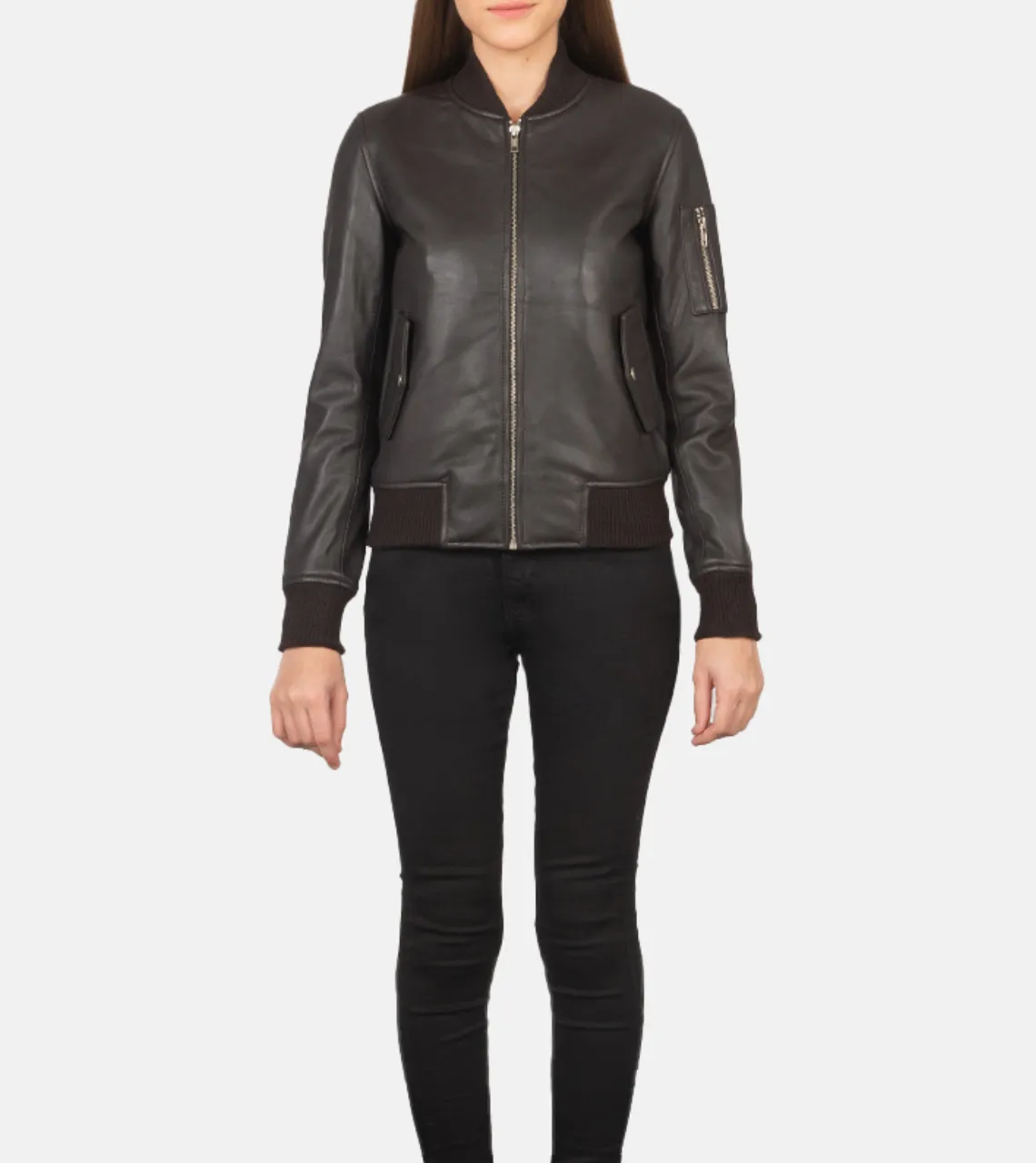 Ava Johns Women's Leather Bomber Jacket