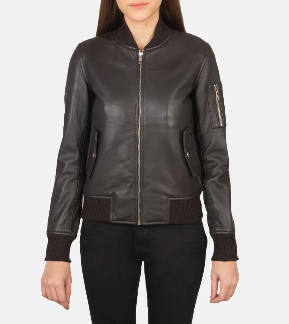Ava Johns Women's Leather Bomber Jacket