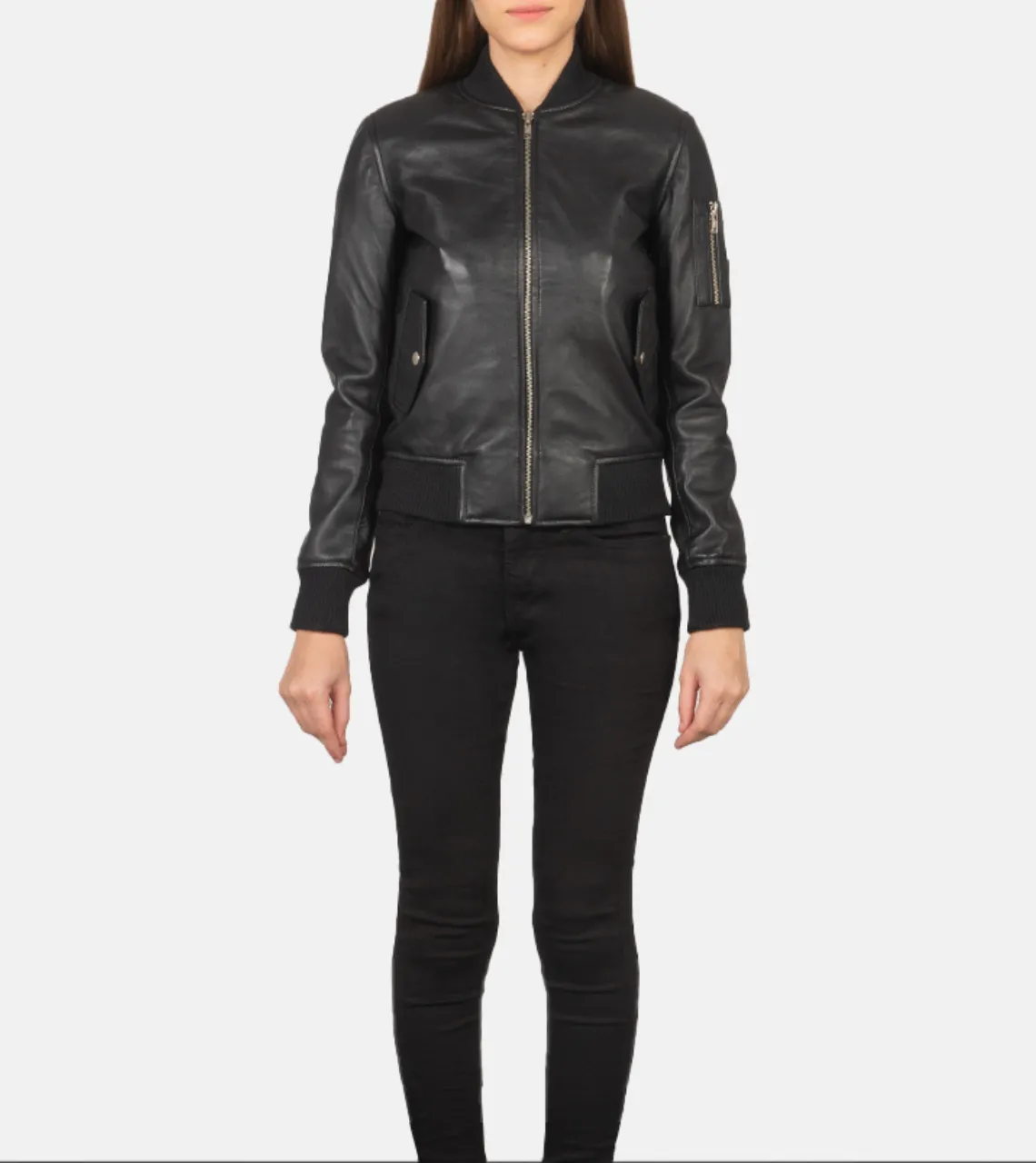 Ava Johns Women's Leather Bomber Jacket