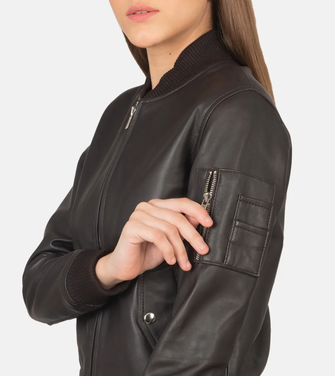 Ava Johns Women's Leather Bomber Jacket