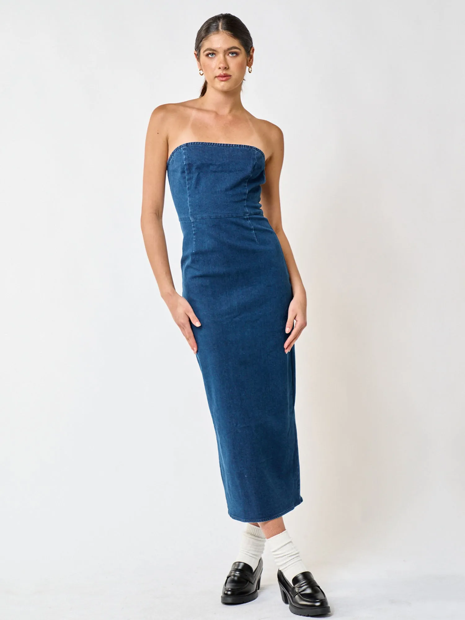 Blue Blush Strapless Denim Bodycon Dress - Brands We Love