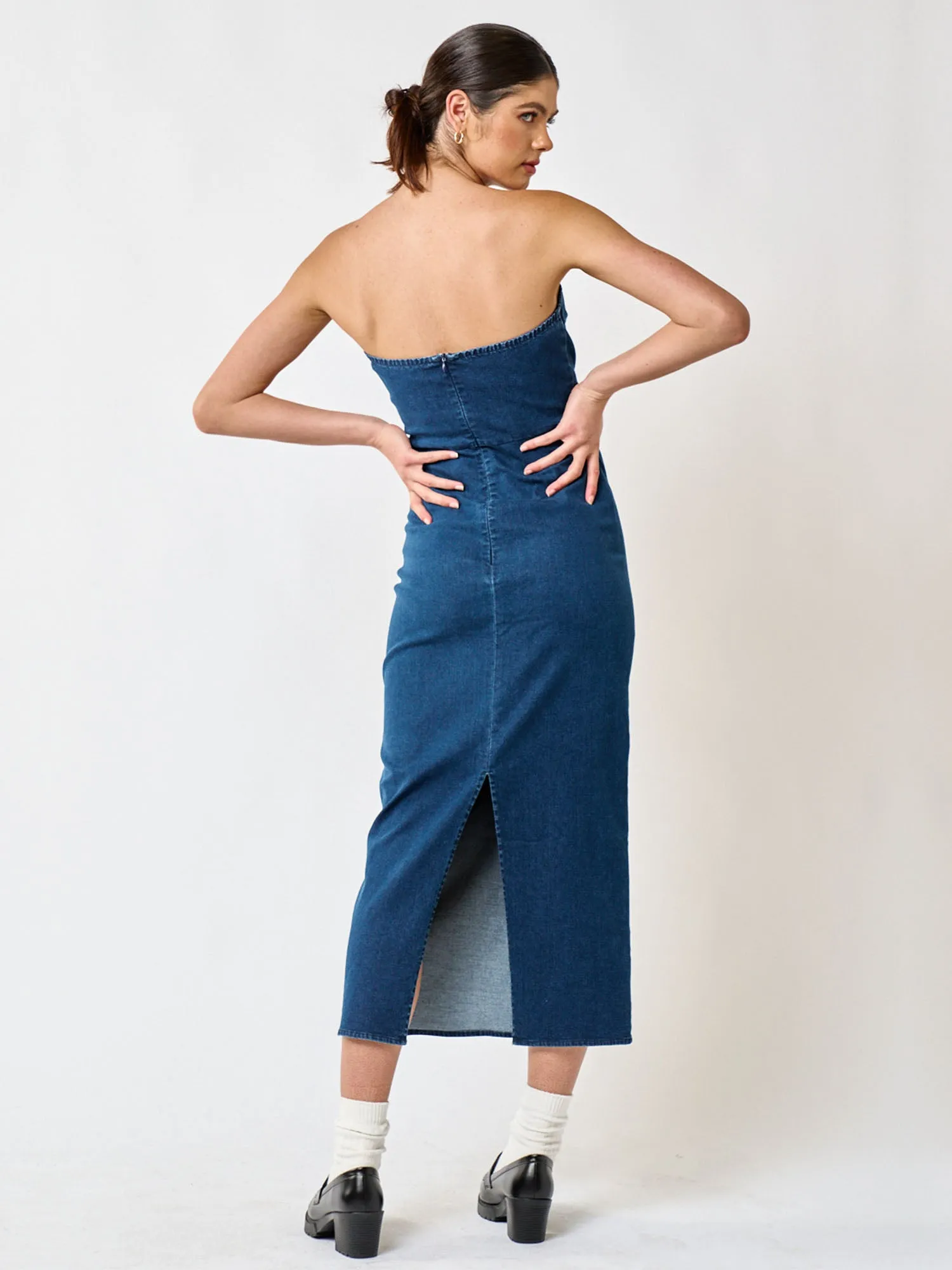 Blue Blush Strapless Denim Bodycon Dress - Brands We Love