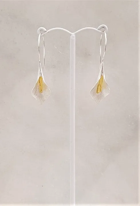 Calla Lily 2 Tone Earrings