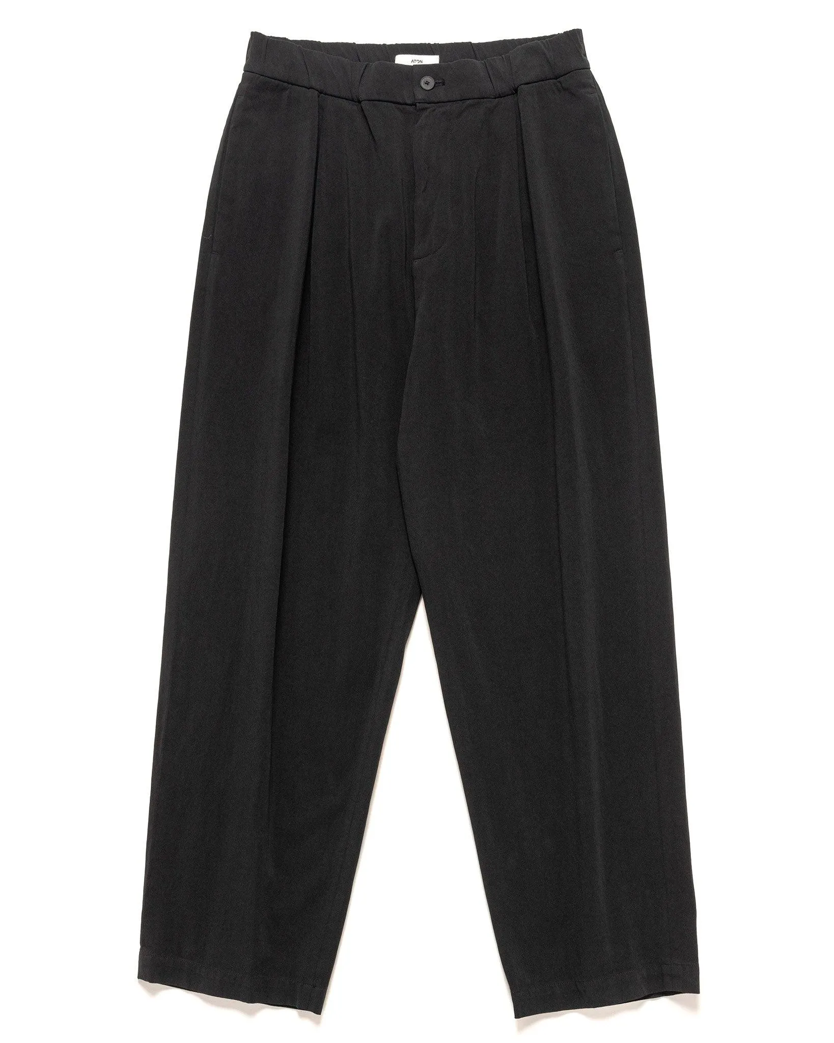 Cotton Voile Satin Wide Easy Pants Black