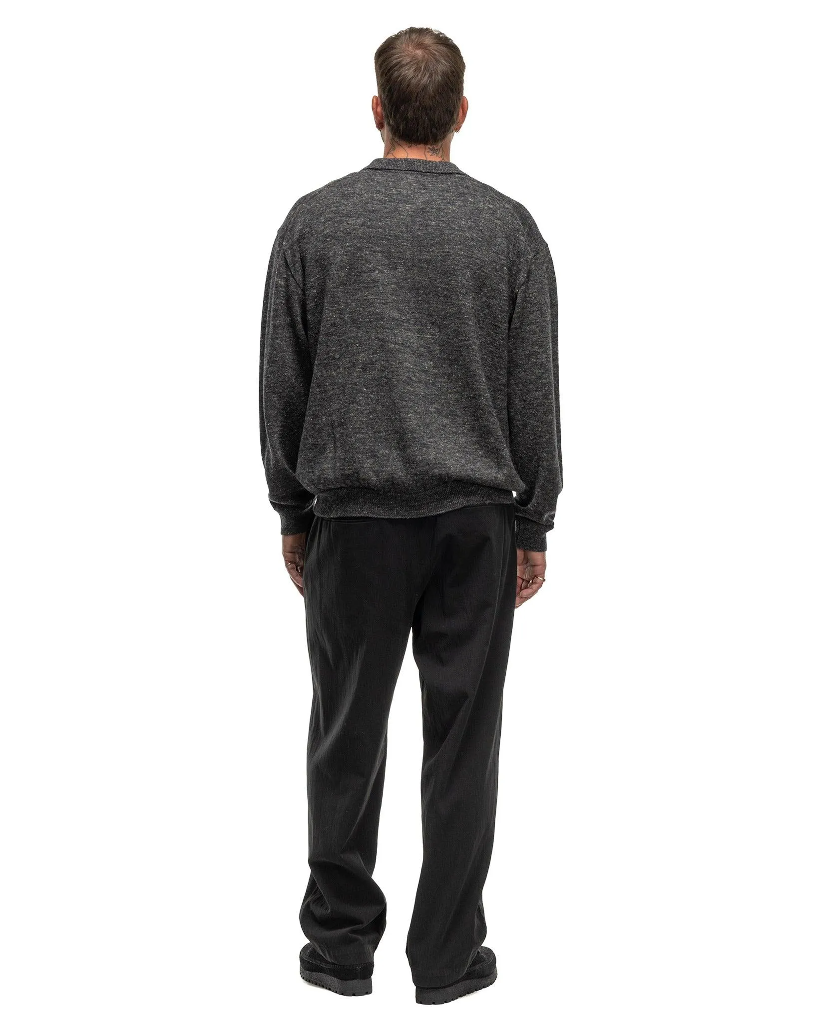 Cotton Voile Satin Wide Easy Pants Black