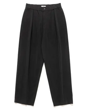 Cotton Voile Satin Wide Easy Pants Black