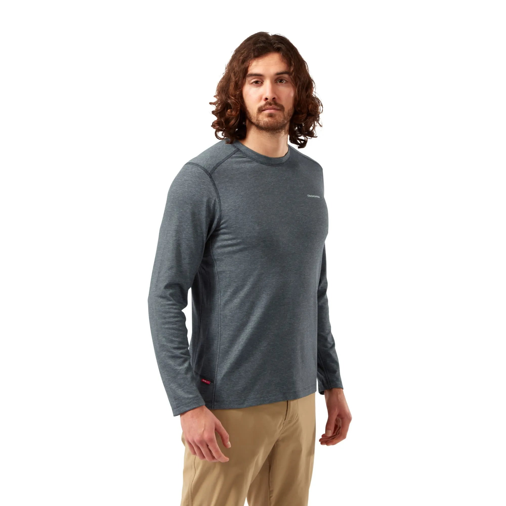 Craghoppers Men&#x27;s Nosilife Talen Longsleeve T-shirt Black Pepper Marl | Buy Craghoppers Men&#x27;s Nosilife Talen Longsleeve T-shirt Black Pepper Marl here | Outnorth