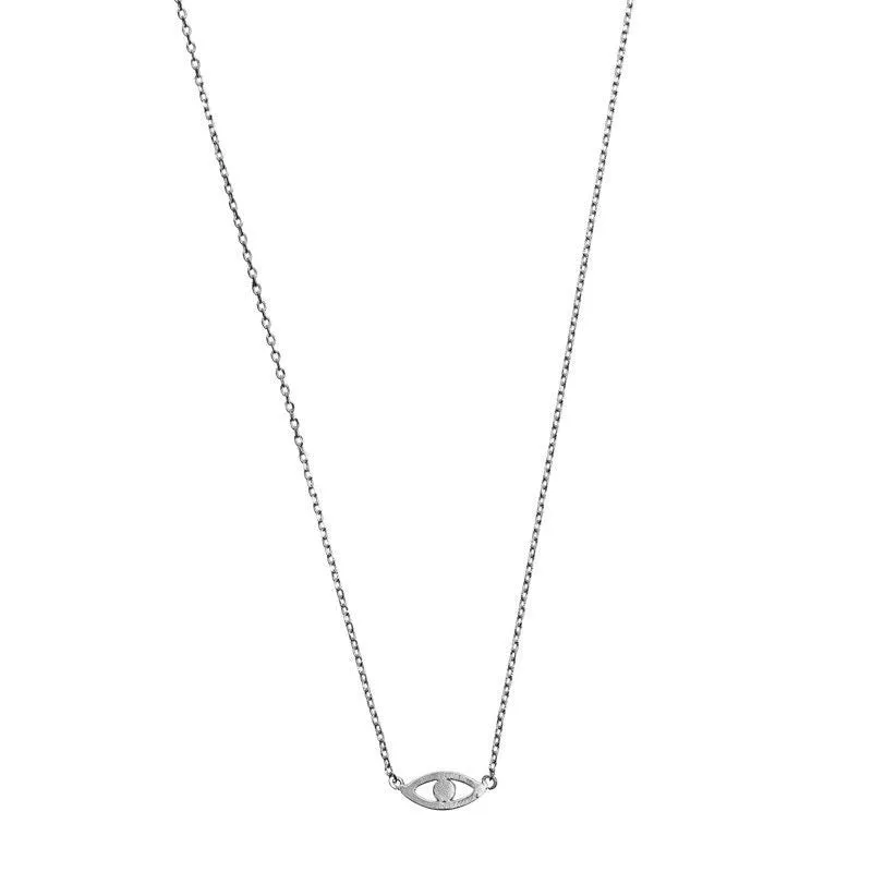Eye necklace with 'Evil Eye' in silver