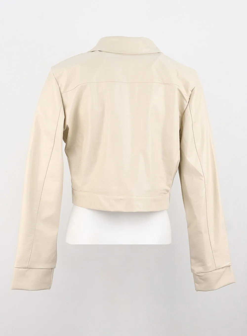Faux Leather Collar Jacket OS305