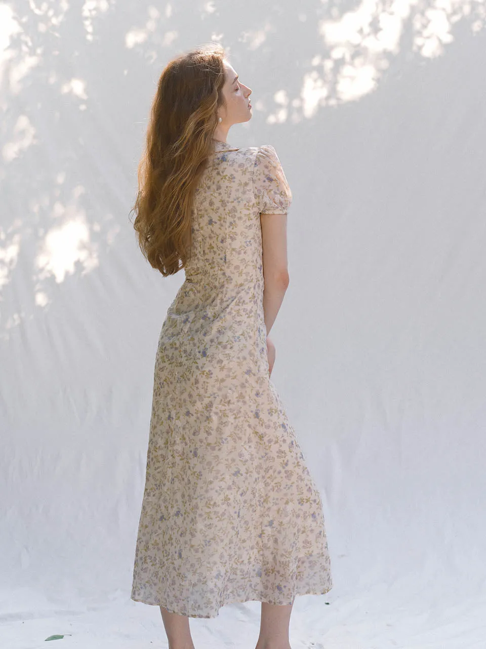 Flor collar long dress