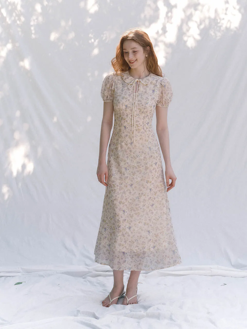 Flor collar long dress