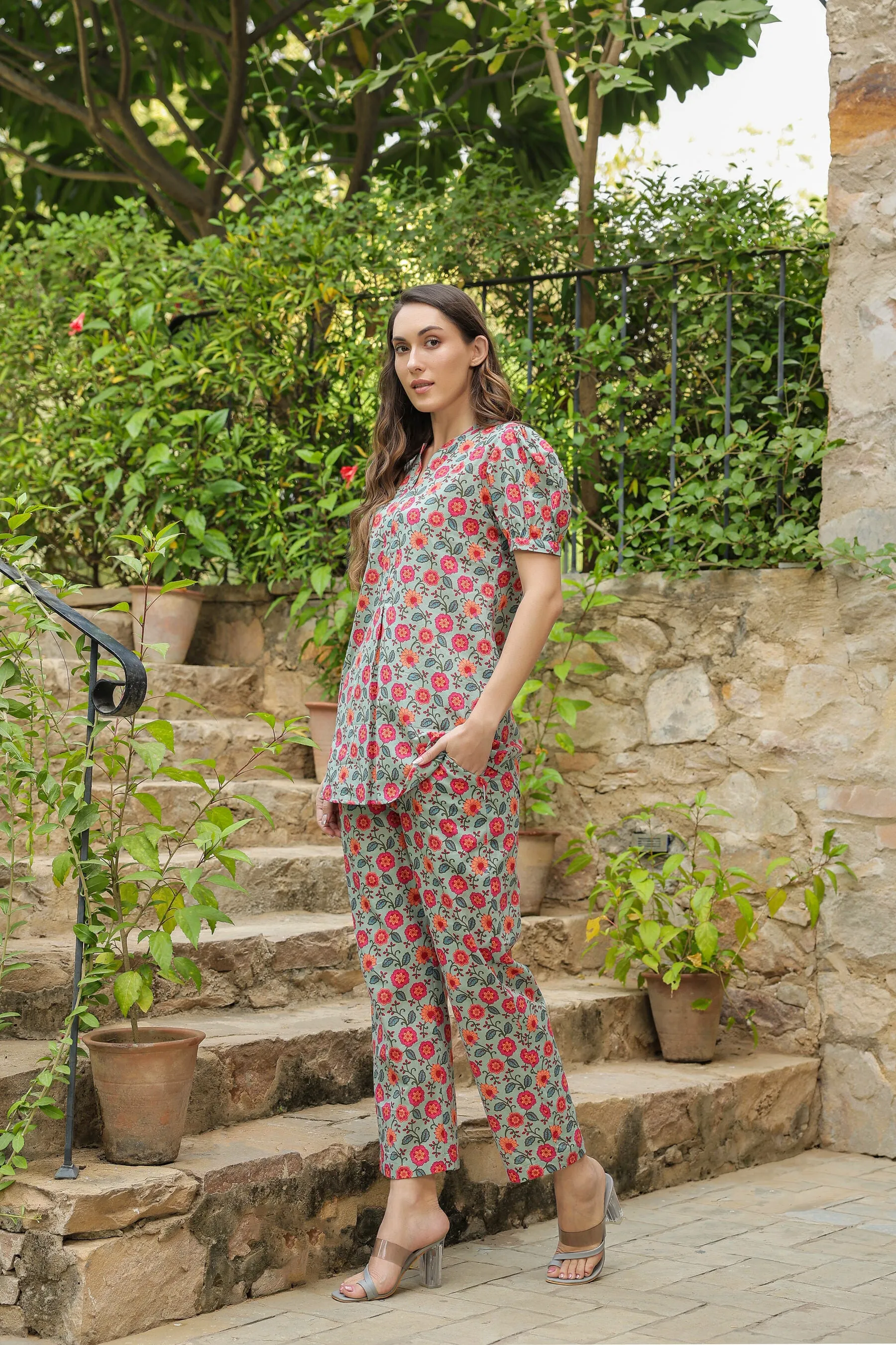 Floral folklore cotton co-ord set