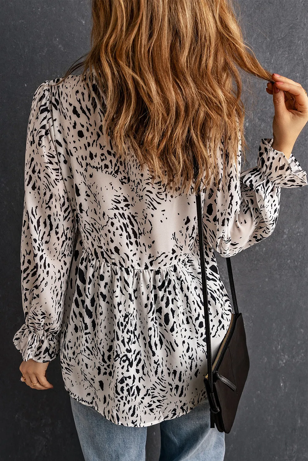 Flounce Sleeve Babydoll Blouse
