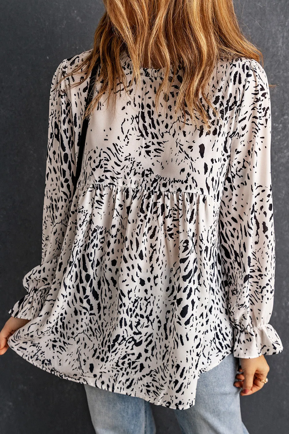 Flounce Sleeve Babydoll Blouse