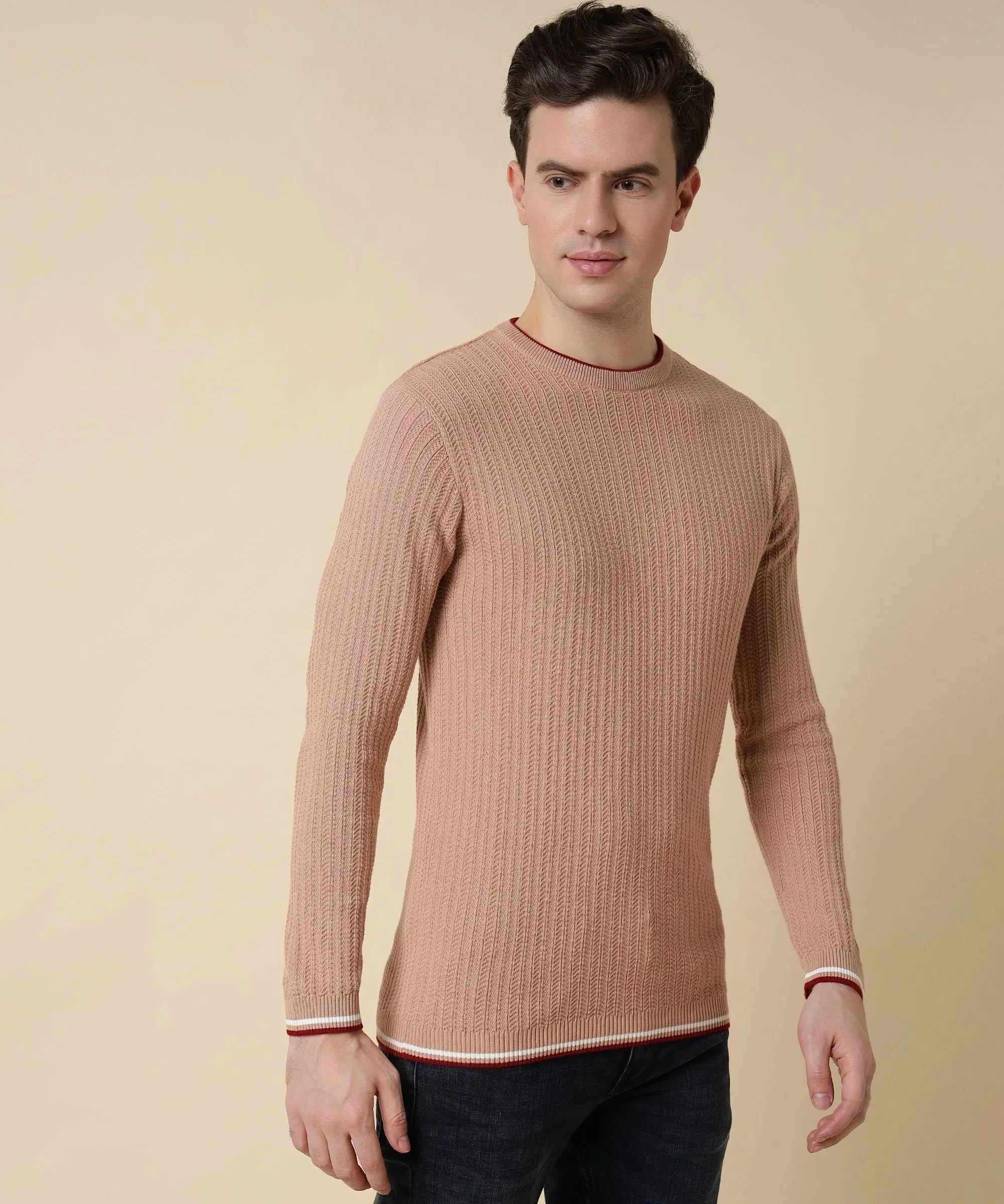 Fullsleeve Desert Rosewood Knit Tshirt Men