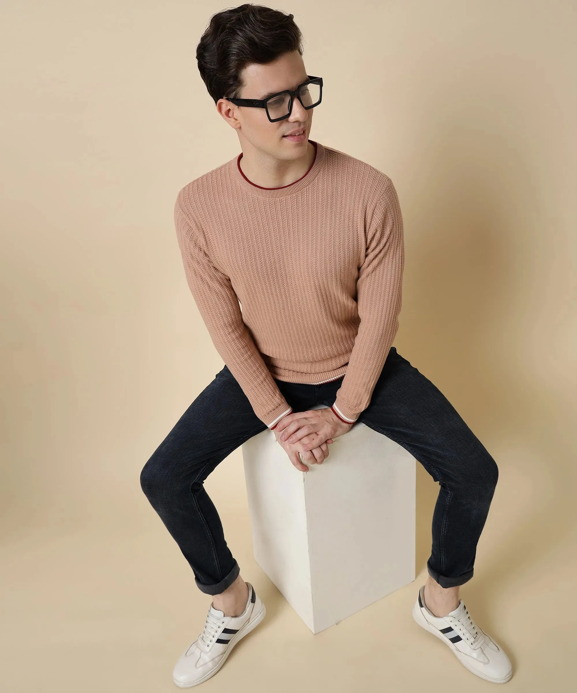 Fullsleeve Desert Rosewood Knit Tshirt Men