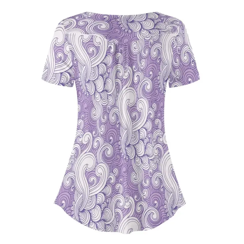 Get Groovy with This Women's Purple Paisley Babydoll Blouse