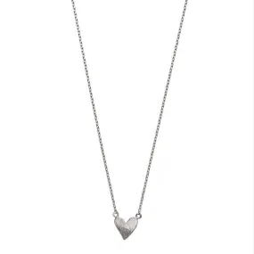 Heart necklace with heart pendant in silver