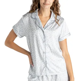 Hello Mello® Feline Sleepy Beauty Sleep Satin Pajama Top