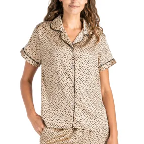 Hello Mello® Ooh la leopard Beauty Sleep Satin Pajama Top