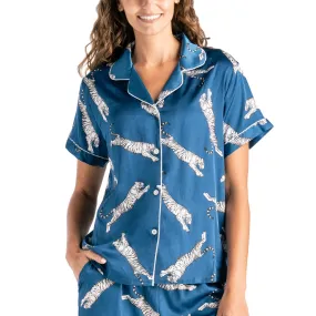 Hello Mello® Sleep Easy Tiger Beauty Sleep Satin Pajama Top