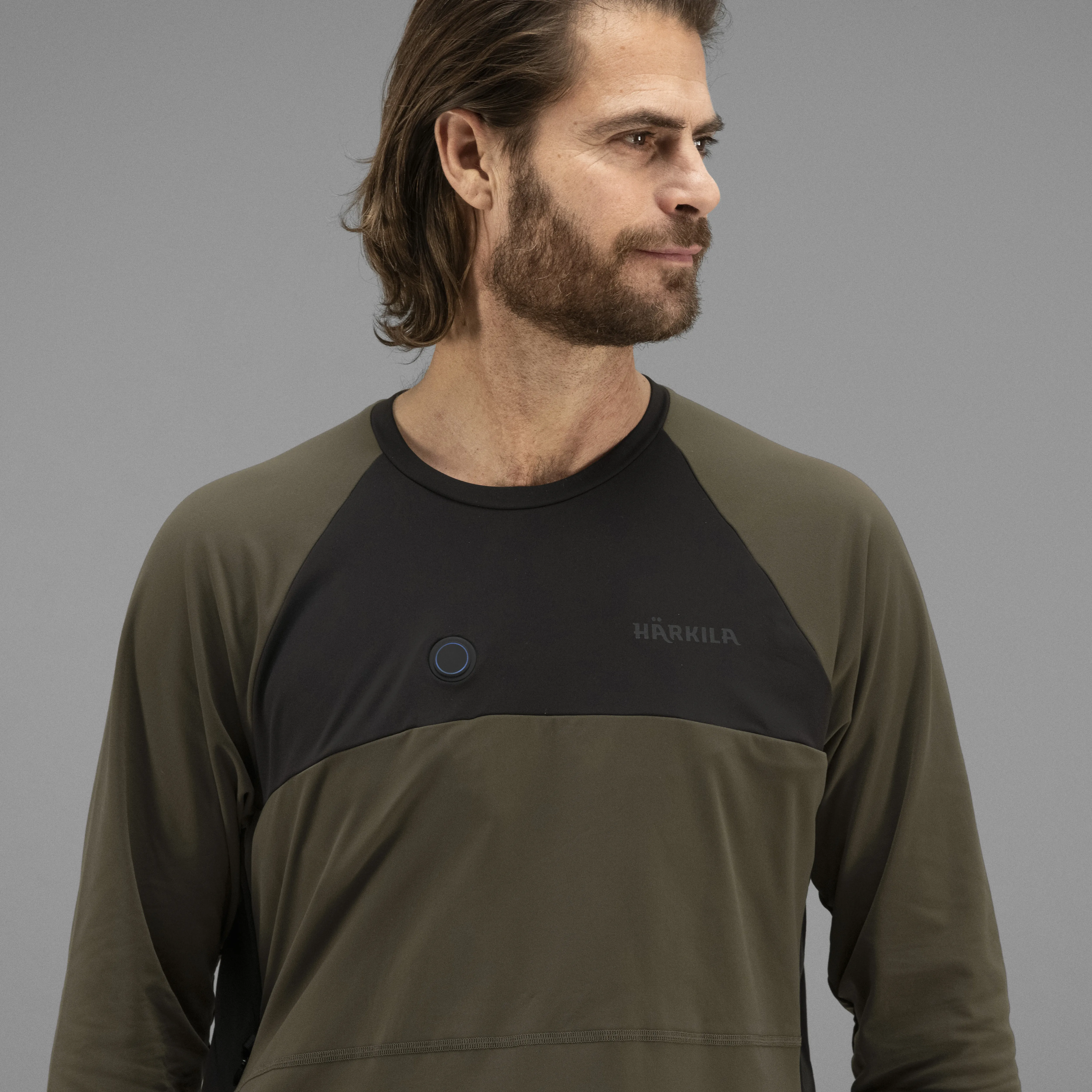 Härkila Men&#x27;s Heat L/S T-shirt Willow Green/Black | Buy Härkila Men&#x27;s Heat L/S T-shirt Willow Green/Black here | Outnorth