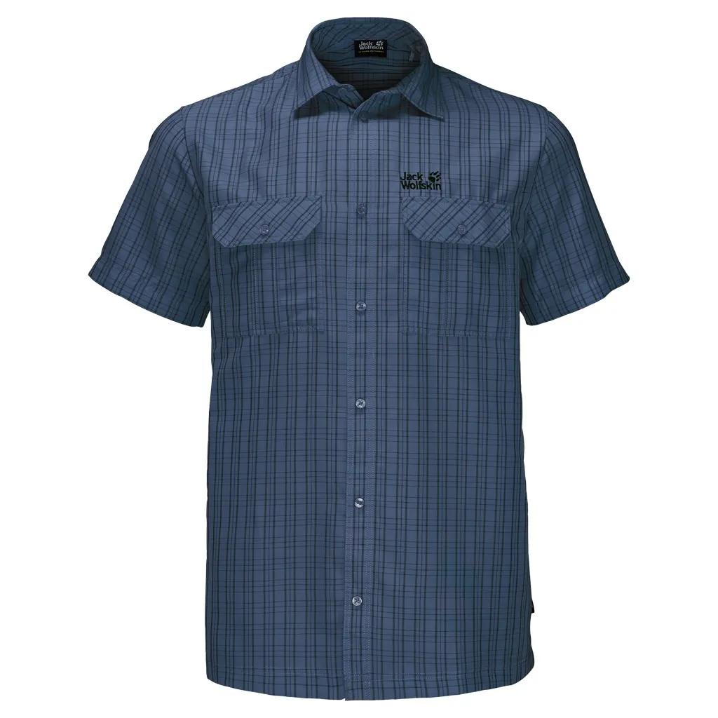 Jack Wolfskin Thompson Shirt Men Ocean Wave Checks | Buy Jack Wolfskin Thompson Shirt Men Ocean Wave Checks here | Outnorth