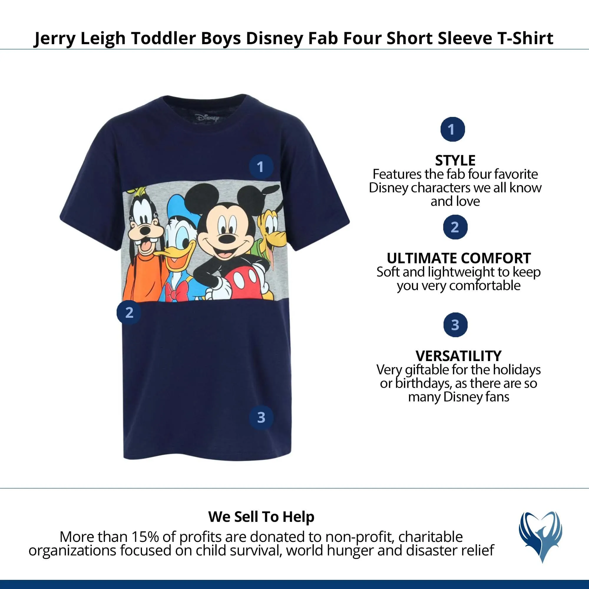 Jerry Leigh Toddler Boys Disney Fab Four Short Sleeve T-Shirt