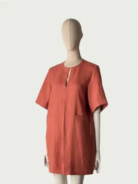 Linen Mini Dress in Wild Rose, large / OG price: $298