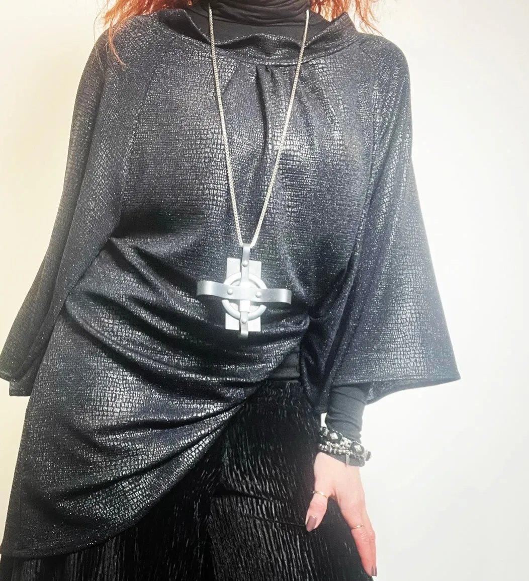 Loretta Top - Faux snakeskin with sparkle