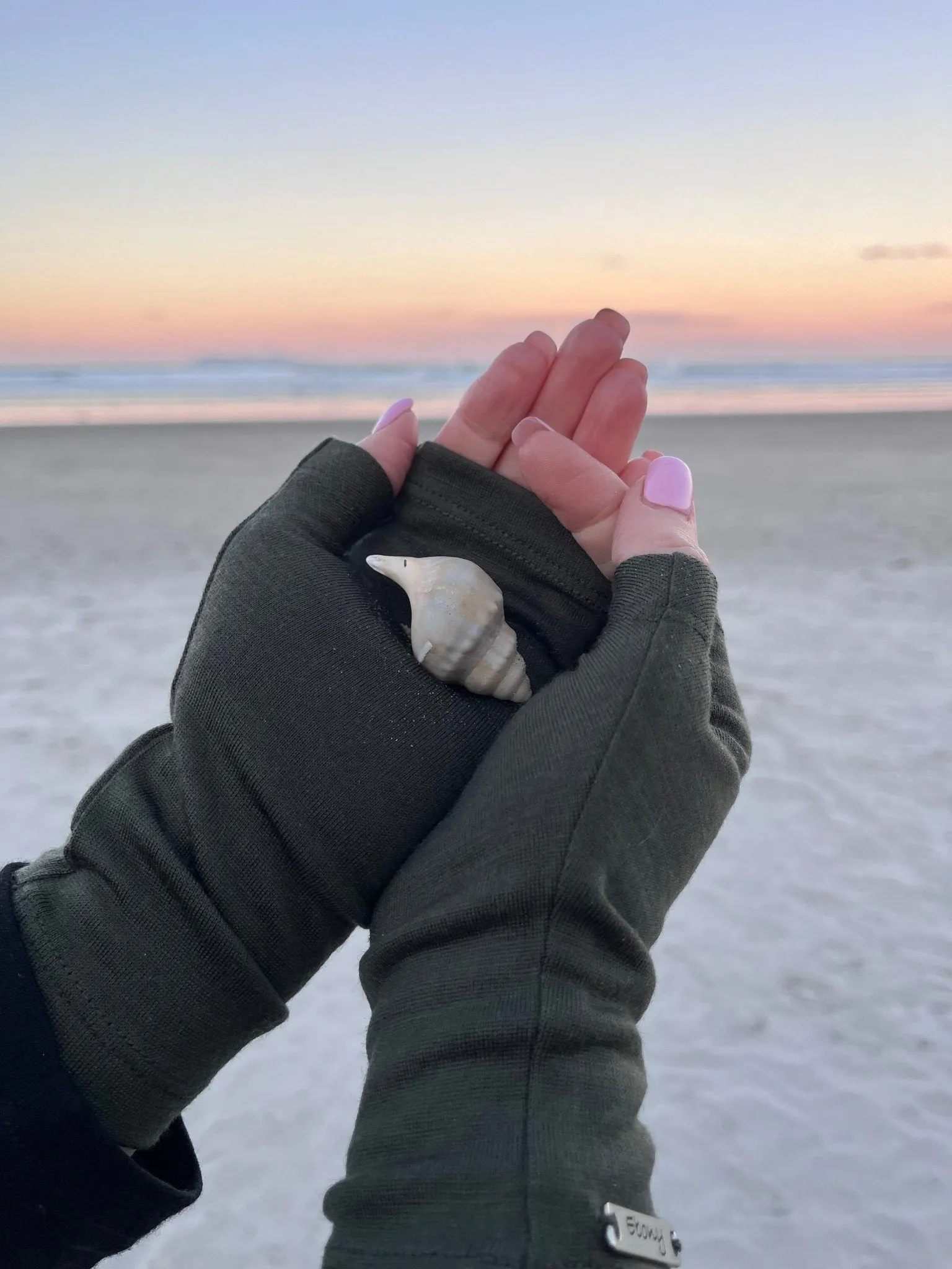 MERINO WOOL FINGERLESS GLOVES KHAKI