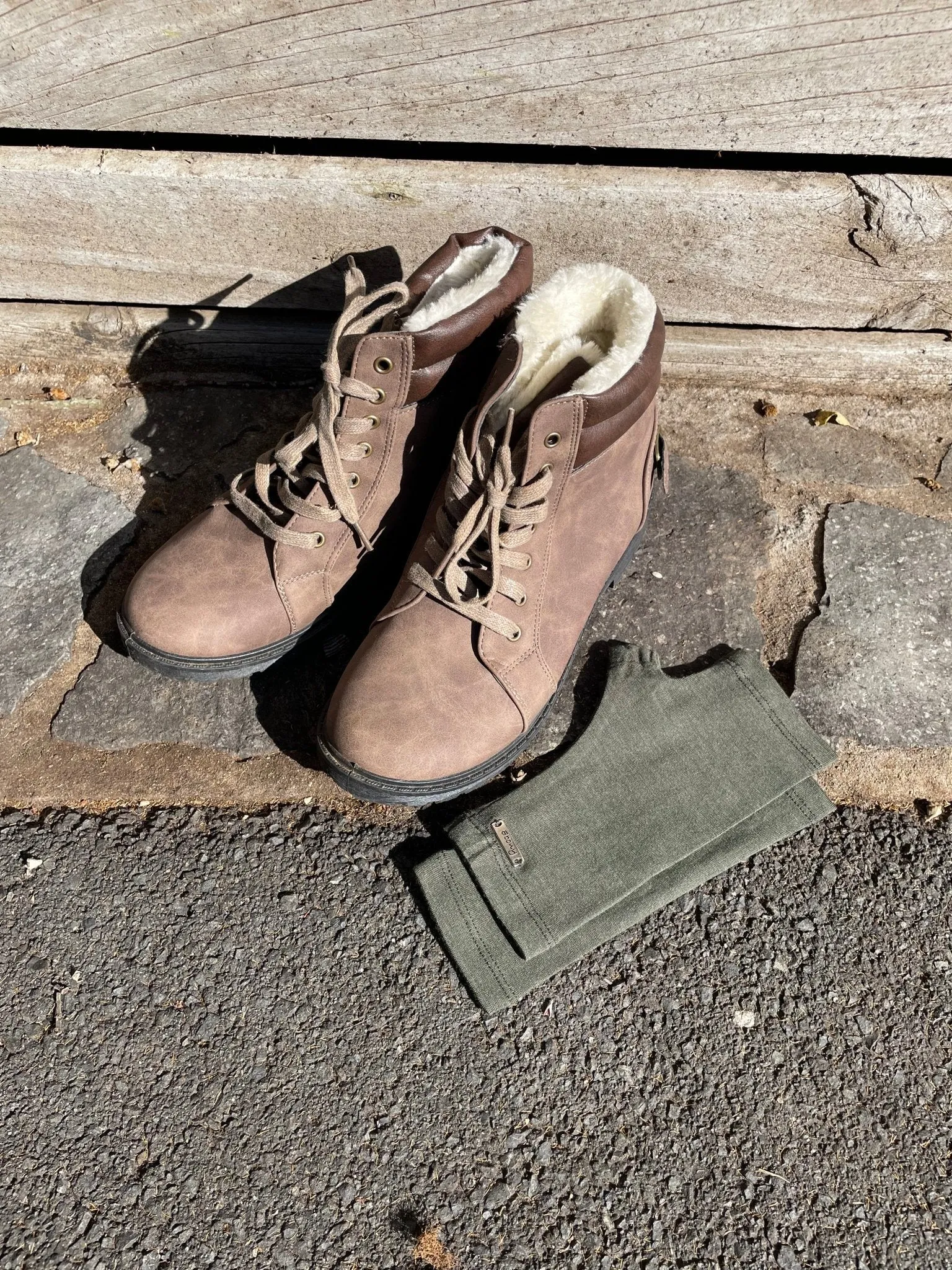 MERINO WOOL FINGERLESS GLOVES KHAKI