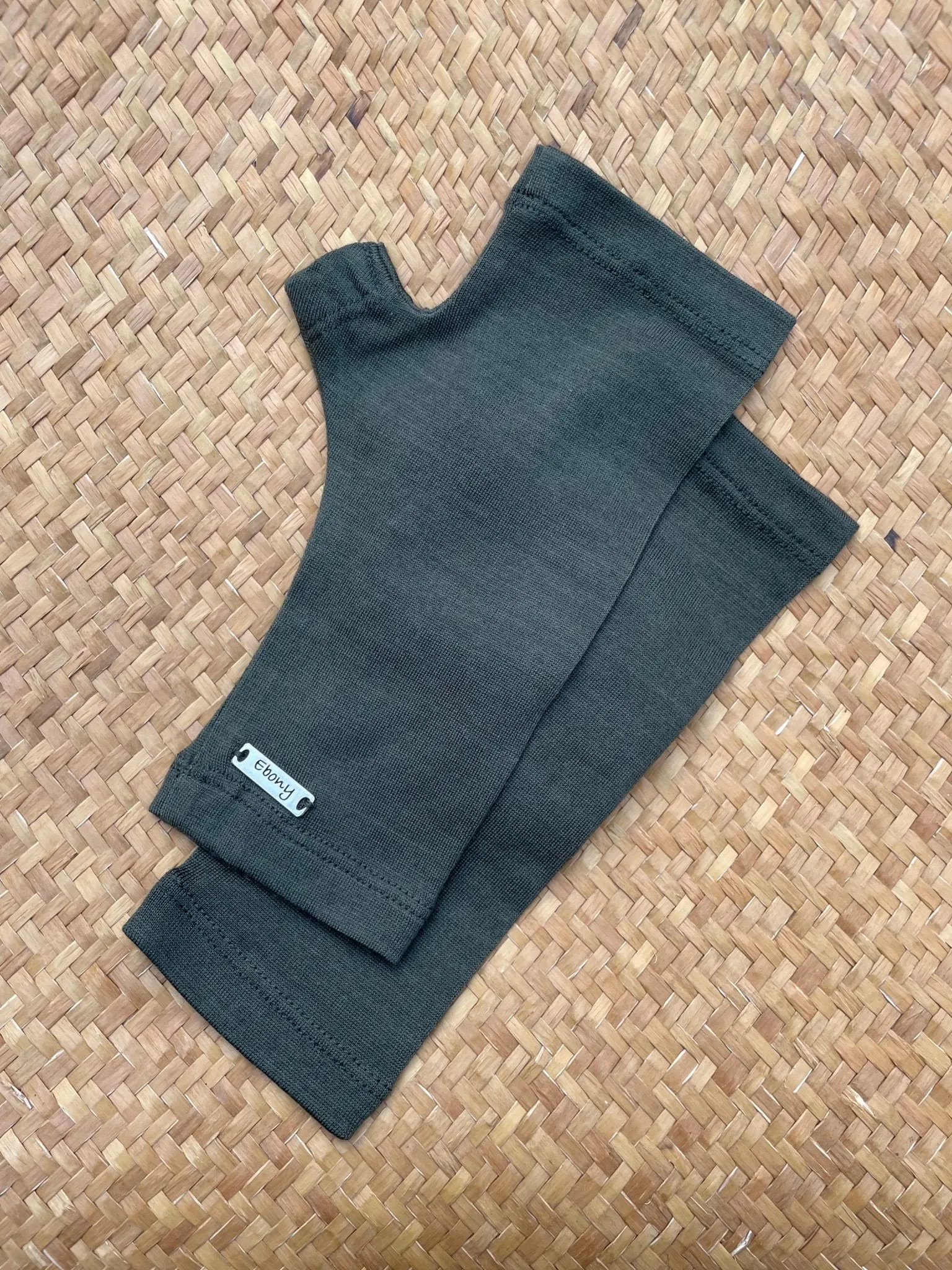 MERINO WOOL FINGERLESS GLOVES KHAKI