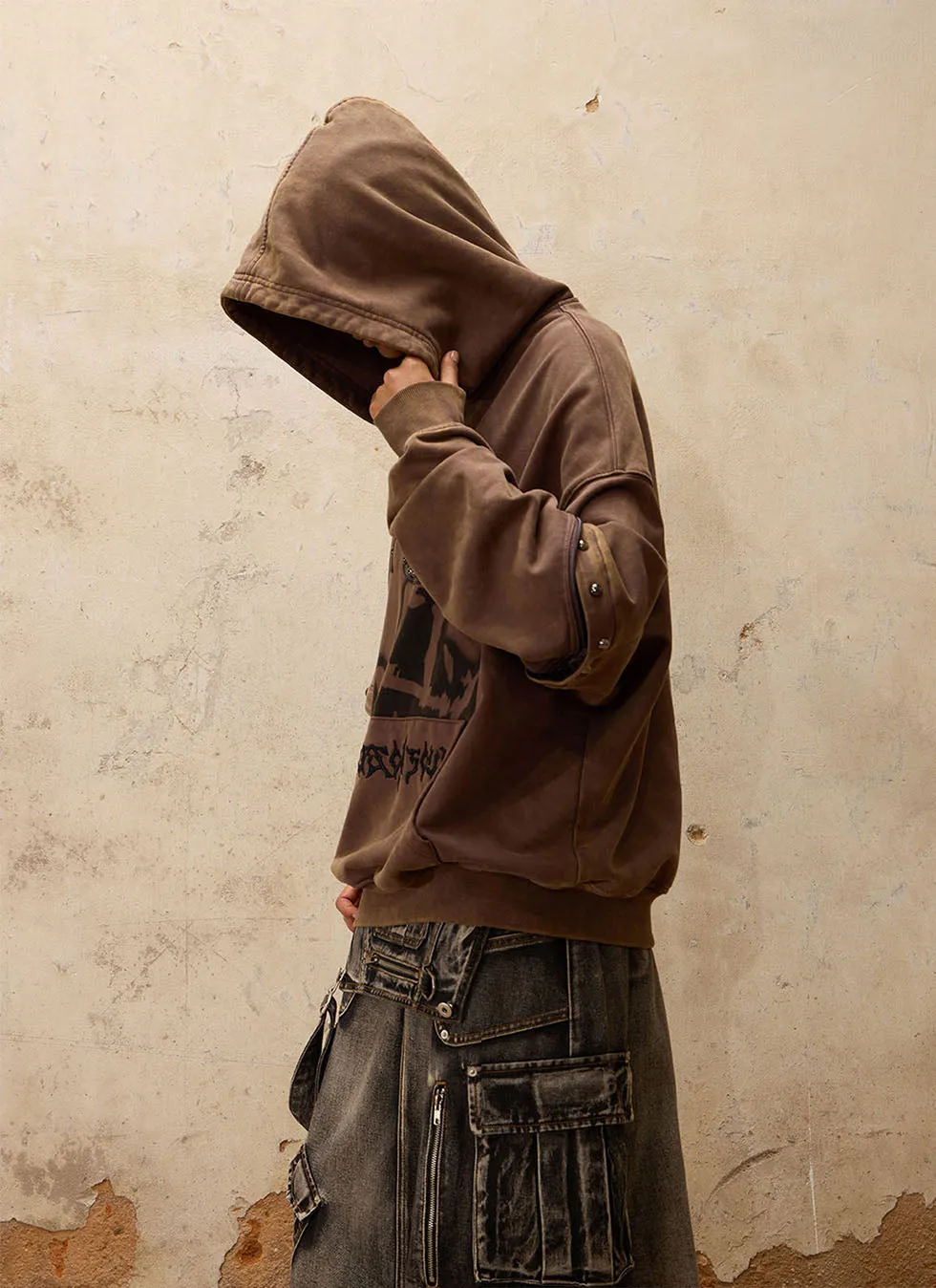 Metasymbol Leather Detachable Sleeve Parka