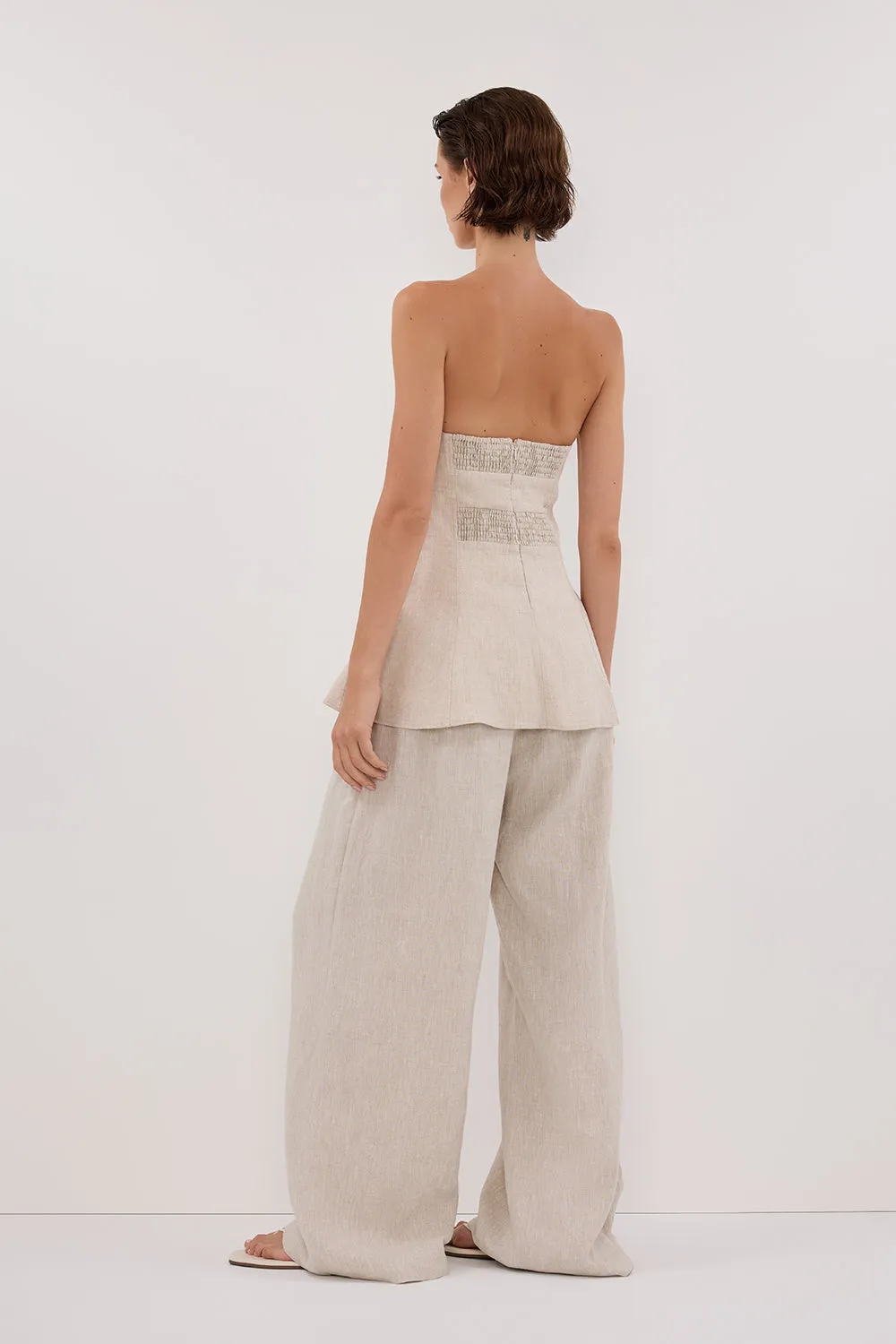 MONIQUE NATURAL LINEN TUNIC TOP