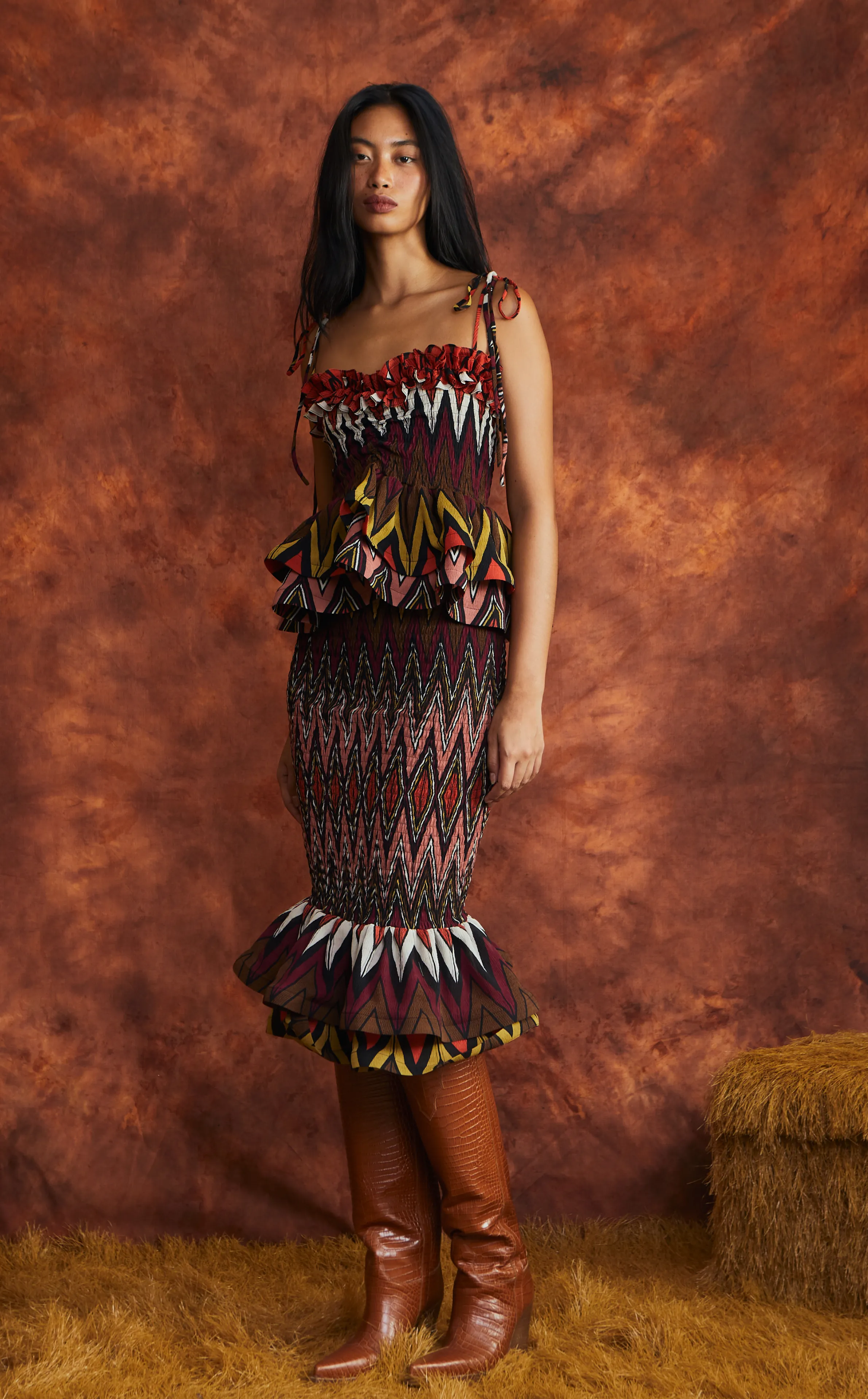 NAMIBIA TOP - MULTI COLOR CHEVRON