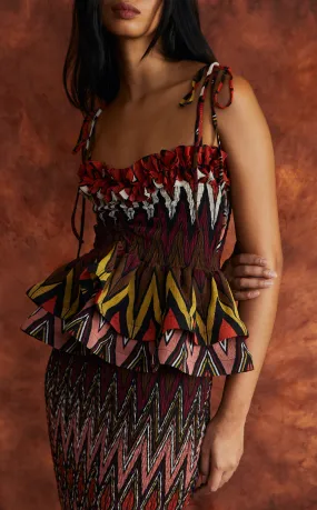 NAMIBIA TOP - MULTI COLOR CHEVRON